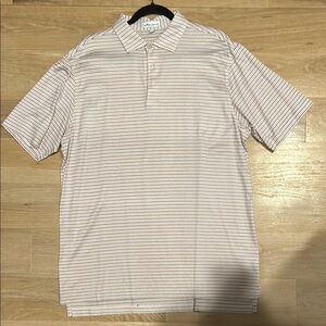 Peter Millar orange, White and Blue Polo Shirt